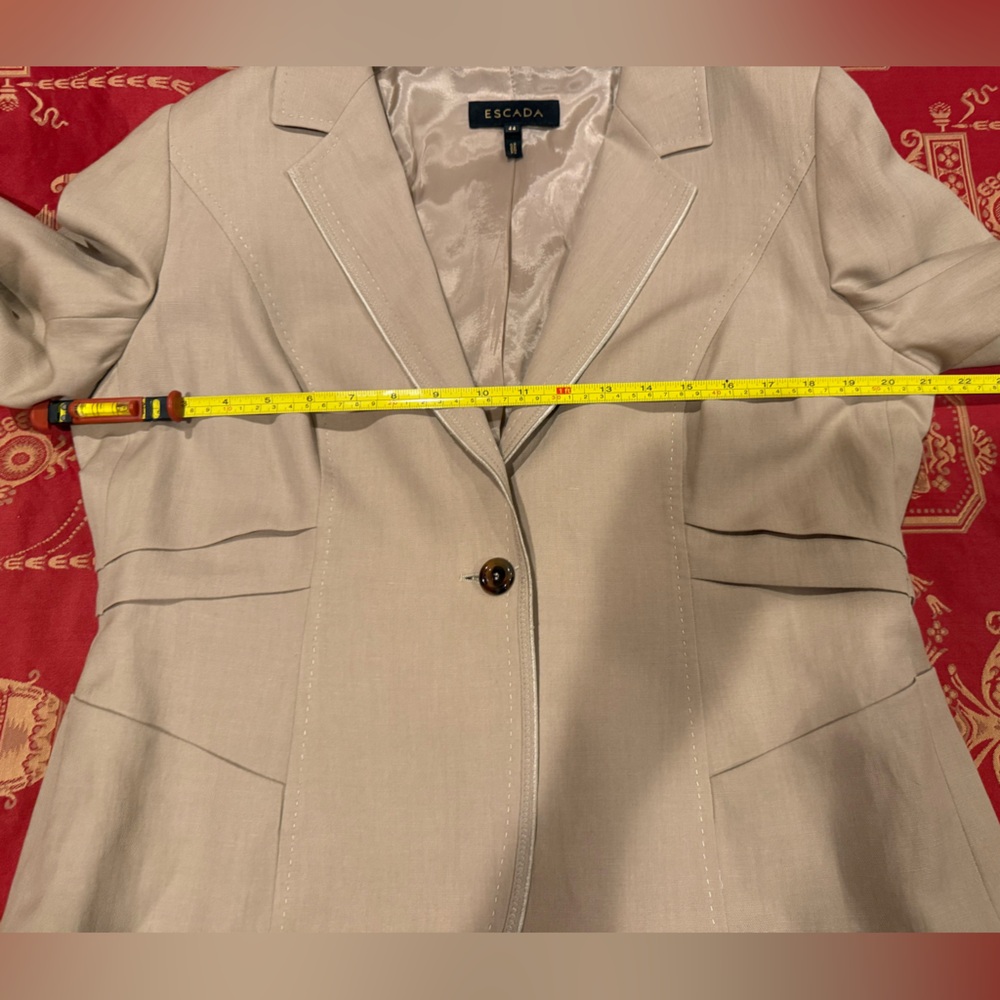 Escada Linen Cream Pleat back Blazer/Jacket Size 44/XL MSRP $325 - Picture 14 of 15
